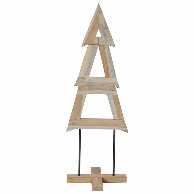 Casa si Gradina - Decoratiuni - Decoratiuni de sezon - Brad de Craciun cu suport Maro 120 cm Lemn masiv de tec - Infinity.ro