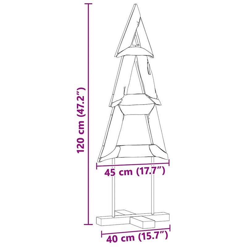 Casa si Gradina - Decoratiuni - Decoratiuni de sezon - Brad de Craciun cu suport Maro 120 cm Lemn masiv de tec - Infinity.ro