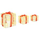 Casa si Gradina - Decoratiuni - Decoratiuni de sezon - Cutie cadou cu 60 LED 3 pcs Alb cald 20 x 20 x 20 cm Acril - Infinity.ro