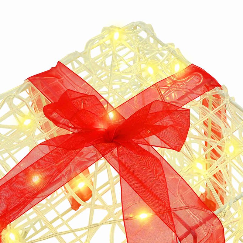 Casa si Gradina - Decoratiuni - Decoratiuni de sezon - Cutie cadou cu 60 LED 3 pcs Alb cald 20 x 20 x 20 cm Acril - Infinity.ro