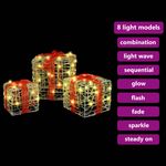 Casa si Gradina - Decoratiuni - Decoratiuni de sezon - Cutie cadou cu 60 LED 3 pcs Alb cald 20 x 20 x 20 cm Acril - Infinity.ro