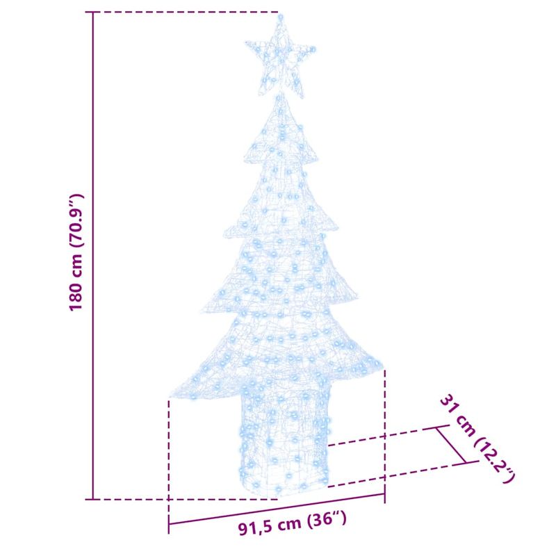 Casa si Gradina - Decoratiuni - Decoratiuni de sezon - Brad de Craciun cu 240 LED Alb rece 180 cm Acril - Infinity.ro