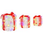 Casa si Gradina - Decoratiuni - Decoratiuni de sezon - Decoratie cutie de cadou 3 pcs colorat 20 x 20 x 21 cm Acril - Infinity.ro