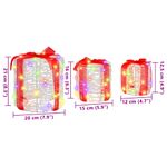 Casa si Gradina - Decoratiuni - Decoratiuni de sezon - Decoratie cutie de cadou 3 pcs colorat 20 x 20 x 21 cm Acril - Infinity.ro