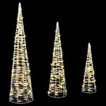 Casa si Gradina - Decoratiuni - Decoratiuni de sezon - Brad de Craciun cu 90 LED 3 pcs Alb cald 20 x 20 x 80 cm PET - Infinity.ro