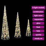 Casa si Gradina - Decoratiuni - Decoratiuni de sezon - Brad de Craciun cu 90 LED 3 pcs Alb cald 20 x 20 x 80 cm PET - Infinity.ro