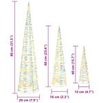 Casa si Gradina - Decoratiuni - Decoratiuni de sezon - Brad de Craciun cu 90 LED 3 pcs Alb cald 20 x 20 x 80 cm PET - Infinity.ro