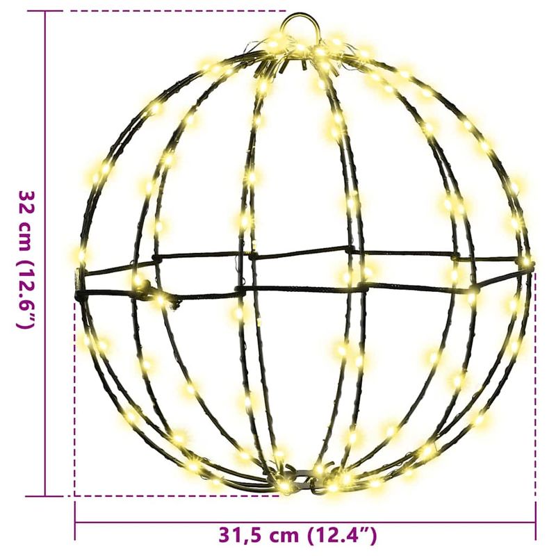 Casa si Gradina - Decoratiuni - Decoratiuni de sezon - Decoratiune glob cu 96 LED Alb cald 30 cm Metal - Infinity.ro
