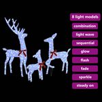 Casa si Gradina - Decoratiuni - Decoratiuni de sezon - Familia Renilor 3 pcs Alb rece 68 x 26 x 127 cm tesatura - Infinity.ro