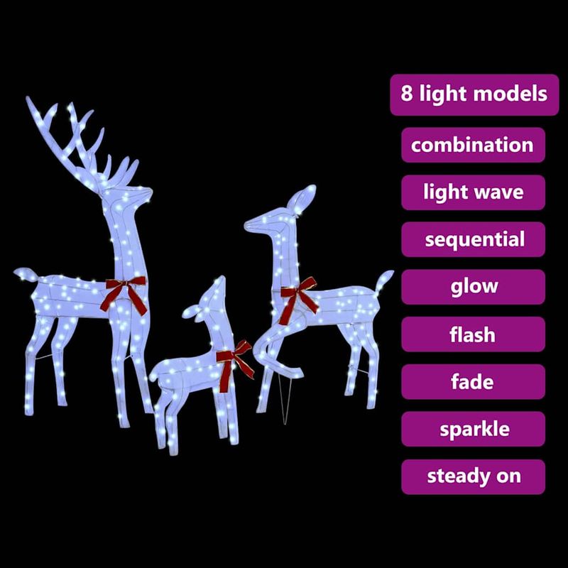 Casa si Gradina - Decoratiuni - Decoratiuni de sezon - Familia Renilor 3 pcs Alb rece 68 x 26 x 127 cm tesatura - Infinity.ro