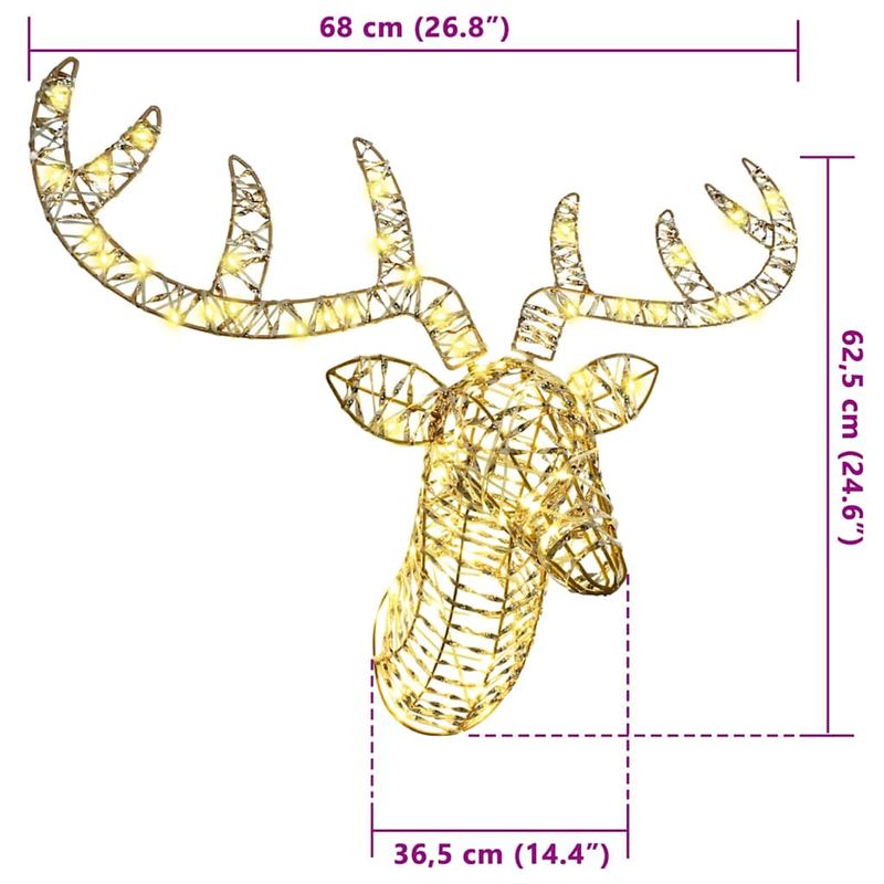 Casa si Gradina - Decoratiuni - Decoratiuni de sezon - Sanie cu ren Alb cald 60 cm PET - Infinity.ro