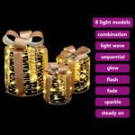 Casa si Gradina - Decoratiuni - Decoratiuni de sezon - Decoratiune Cutie Cadou 3 pcs Alb cald 20 x 20 x 20 cm PET - Infinity.ro