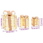 Casa si Gradina - Decoratiuni - Decoratiuni de sezon - Decoratiune Cutie Cadou 3 pcs Alb cald 20 x 20 x 20 cm PET - Infinity.ro