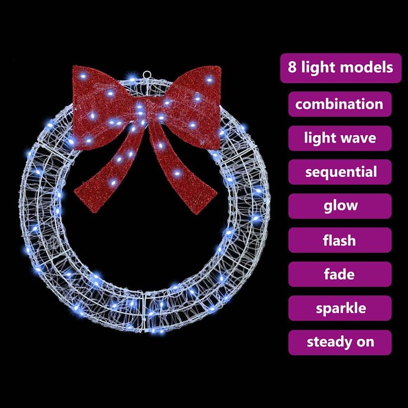 Casa si Gradina - Decoratiuni - Decoratiuni de sezon - Coroana cu lumini cu banda LED Alb rece 75 cm Acril - Infinity.ro