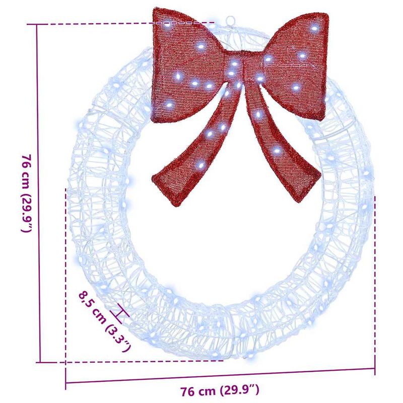 Casa si Gradina - Decoratiuni - Decoratiuni de sezon - Coroana cu lumini cu banda LED Alb rece 75 cm Acril - Infinity.ro