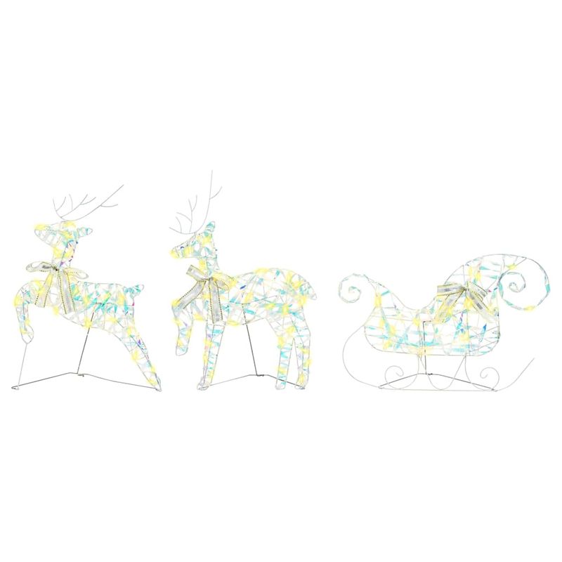 Casa si Gradina - Decoratiuni - Decoratiuni de sezon - Decoratiune cu reni, cu 60 LED 3 pcs Alb cald PET - Infinity.ro