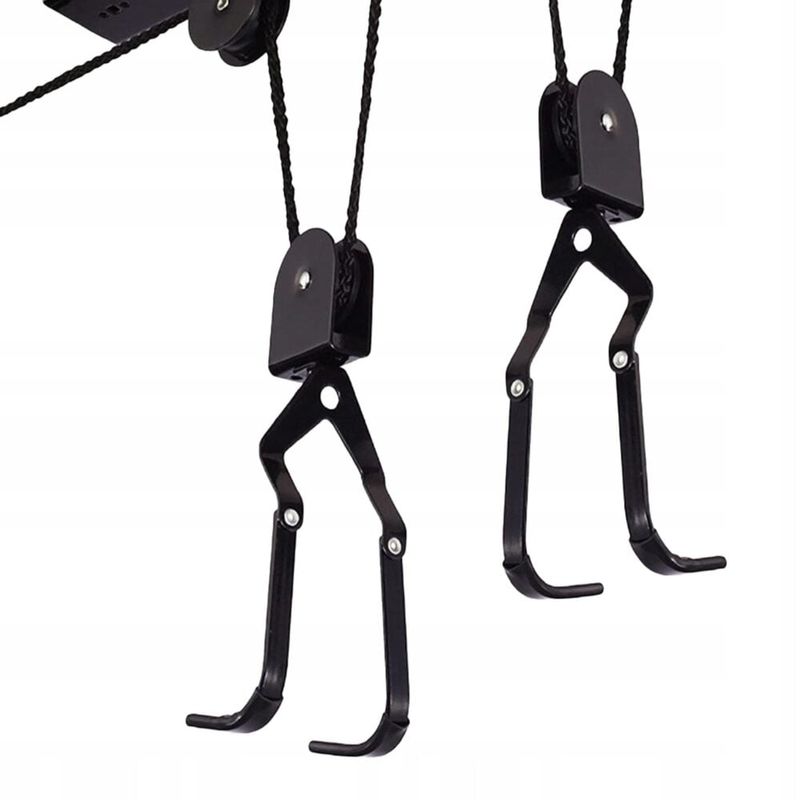 Sport si Outdoor - Ciclism - Accesorii pentru biciclete - Suporturi accesorii biciclete - Suport suspendat Renew Force pentru depozitarea bicicletei, cu prindere in tavan, sarcina maxima suportata 20 Kg, Negru - Infinity.ro