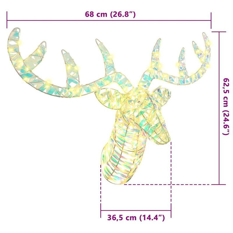 Casa si Gradina - Decoratiuni - Decoratiuni de sezon - Sanie cu ren Alb cald 60 cm PET - Infinity.ro