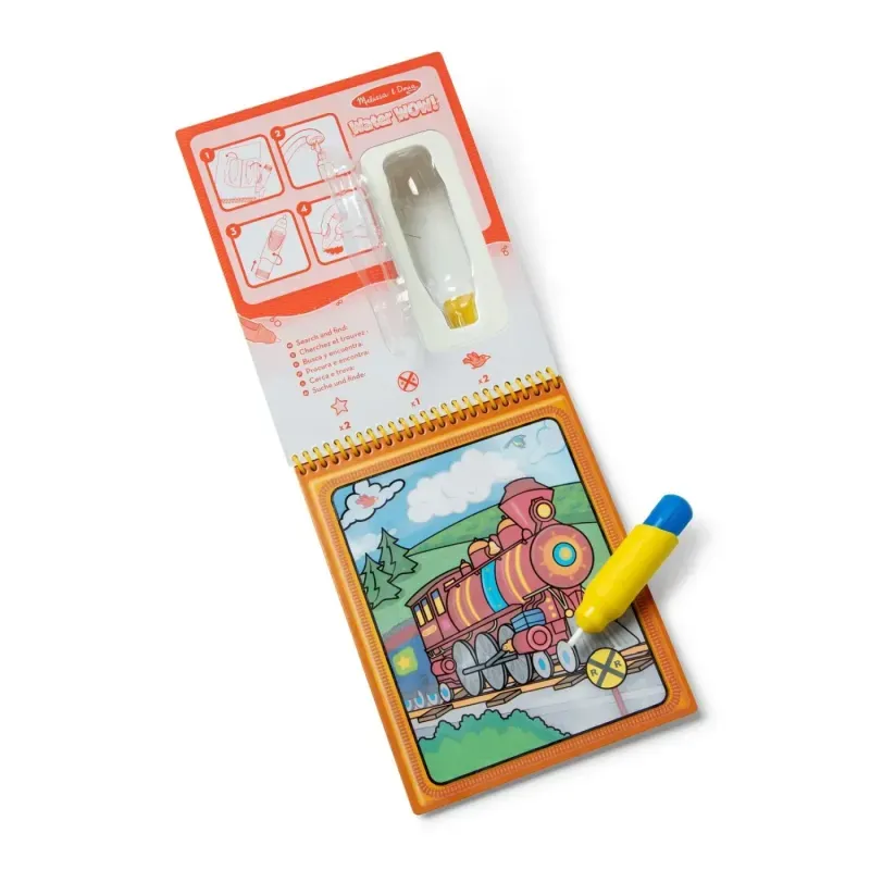 Jucarii, Copii si Bebe - Jucarii si jocuri - Jucarii & jocuri educative - Jocuri si jucarii educative - Melissa And Doug Carte De Colorat Vehicule Reutilizabila Cu Apa Water Wow - Infinity.ro