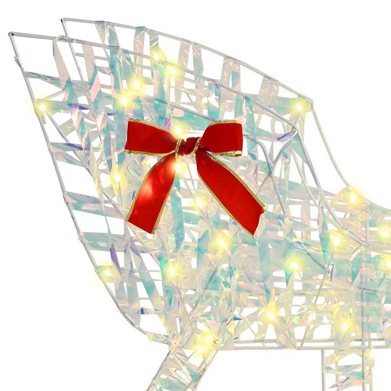 Casa si Gradina - Decoratiuni - Decoratiuni de sezon - Sanie cu ren Alb cald 70 x 26 x 128.5 cm PET - Infinity.ro