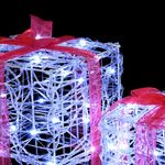 Casa si Gradina - Decoratiuni - Decoratiuni de sezon - Cutie cadou cu 60 LED 3 pcs Alb rece 20 x 20 x 20 cm Acril - Infinity.ro