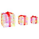 Casa si Gradina - Decoratiuni - Decoratiuni de sezon - Cutie cadou cu 60 LED 3 pcs Multicolour 20 x 20 x 20 cm Acril - Infinity.ro