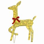 Casa si Gradina - Decoratiuni - Decoratiuni de sezon - Familia Renilor 3 pcs Alb cald 68 x 26 x 127 cm tesatura - Infinity.ro