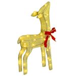 Casa si Gradina - Decoratiuni - Decoratiuni de sezon - Familia Renilor 3 pcs Alb cald 68 x 26 x 127 cm tesatura - Infinity.ro