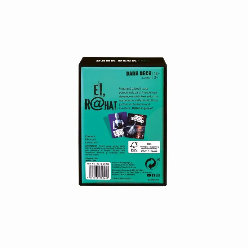 Jucarii, Copii si Bebe - Jucarii si jocuri - Jocuri si puzzle - Jocuri de societate - Joc De Carti Dark Deck Ei R@hat - Infinity.ro