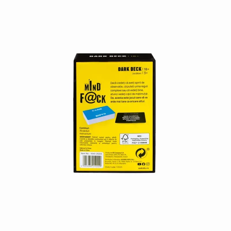 Jucarii, Copii si Bebe - Jucarii si jocuri - Jocuri si puzzle - Jocuri de societate - Joc De Carti Dark Deck Mind F@ck - Infinity.ro