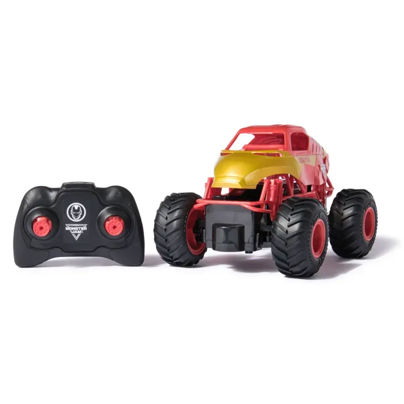 Jucarii, Copii si Bebe - Jucarii si jocuri - Vehicule si jucarii cu telecomanda - Utilaje constructie de jucarie - Monster Jam Marvel Camion Gigant Cu Telecomanda  Iron Man Scara 1 La 24 - Infinity.ro
