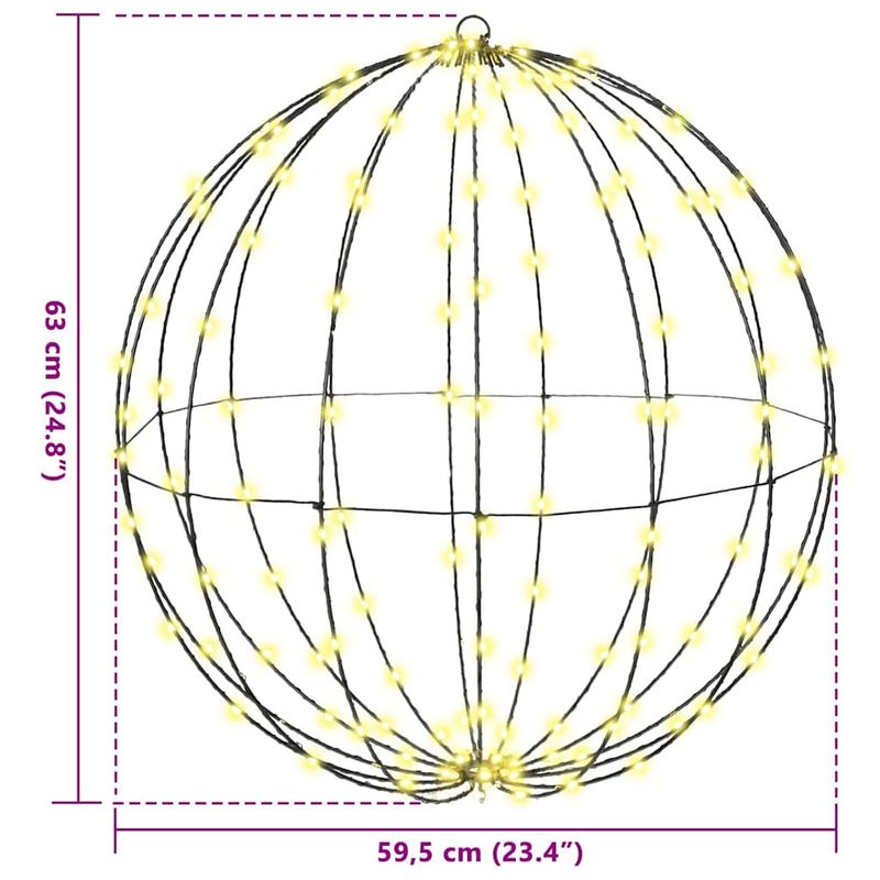 Casa si Gradina - Decoratiuni - Decoratiuni de sezon - Decoratiune glob cu 384 LED 2 pcs Alb cald 60 cm Metal - Infinity.ro
