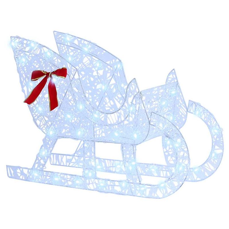 Casa si Gradina - Decoratiuni - Decoratiuni de sezon - Sanie cu ren Alb rece 70 x 26 x 128.5 cm Acril - Infinity.ro
