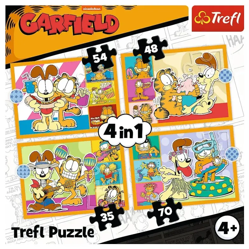 Jucarii, Copii si Bebe - Jucarii si jocuri - Jocuri si puzzle - Puzzle - Puzzle 4in1 Lui Garfield Ii Place Lasagna - Infinity.ro