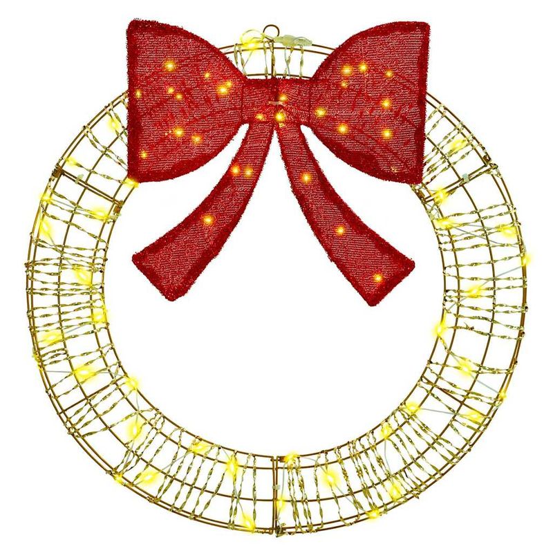 Casa si Gradina - Decoratiuni - Decoratiuni de sezon - Coroana cu 60 LED Alb cald 75 cm PET - Infinity.ro