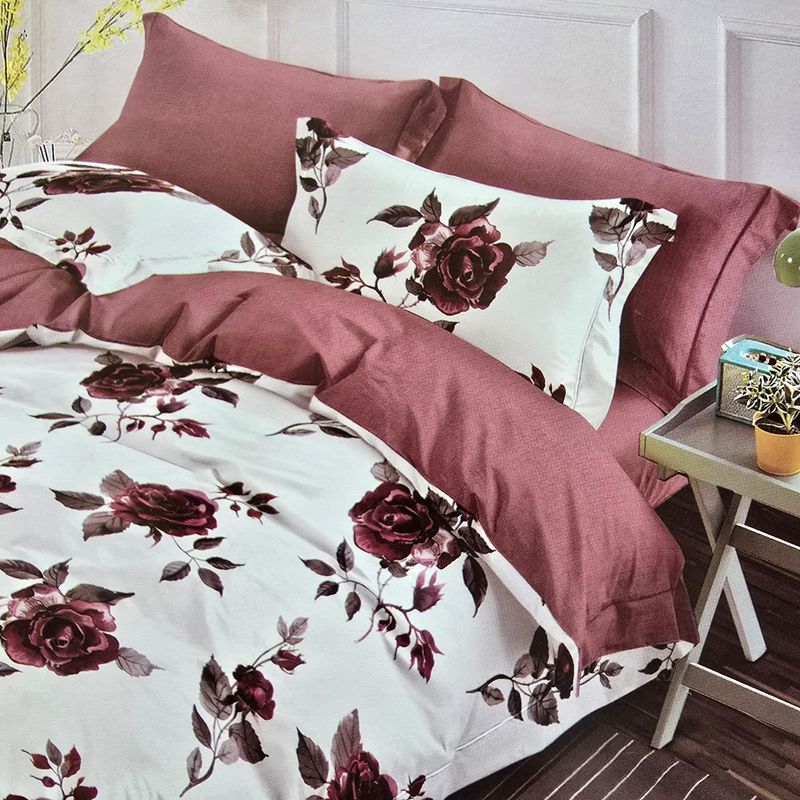 Casa si Gradina - Textile si covoare - Lenjerii de pat - Seturi de lenjerie - Lenjerie finet gros 6 piese, XXL - Model floral, YoYo, 41, 70% bumbac, 30% poliester - Infinity.ro