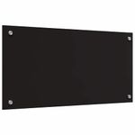 Casa si Gradina - Sanitare - Chiuveta bucatarie si accesorii - Accesorii chiuvete - Panou de bucatarie Negru 80 x 40 x 0.8 cm sticla securizata - Infinity.ro