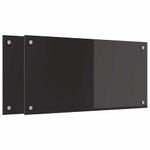 Casa si Gradina - Sanitare - Chiuveta bucatarie si accesorii - Accesorii chiuvete - Panou de bucatarie Negru 80 x 40 x 0.8 cm sticla securizata - Infinity.ro