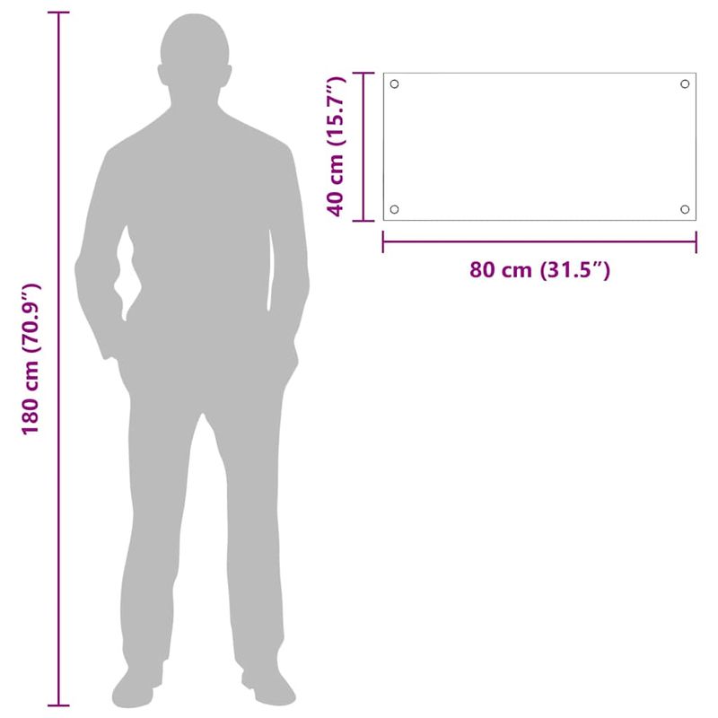 Casa si Gradina - Sanitare - Chiuveta bucatarie si accesorii - Accesorii chiuvete - Panou de bucatarie Negru 80 x 40 x 0.8 cm sticla securizata - Infinity.ro