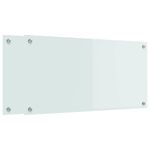 Casa si Gradina - Sanitare - Chiuveta bucatarie si accesorii - Accesorii chiuvete - Panou de bucatarie Alb 80 x 40 x 0.8 cm sticla securizata - Infinity.ro