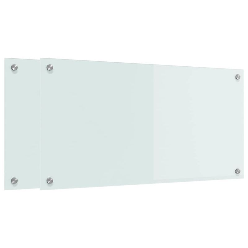 Casa si Gradina - Sanitare - Chiuveta bucatarie si accesorii - Accesorii chiuvete - Panou de bucatarie Alb 80 x 40 x 0.8 cm sticla securizata - Infinity.ro