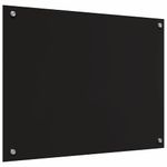 Casa si Gradina - Sanitare - Chiuveta bucatarie si accesorii - Accesorii chiuvete - Panou de bucatarie Negru 80 x 60 x 0.8 cm sticla securizata - Infinity.ro