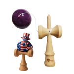 Jucarii, Copii si Bebe - Jucarii si jocuri - Jucarii & jocuri educative - Jucarii interactive - Kendama din lemn natural, Bila lemn + Sticker Waterproof USA pentru telefon, 163KD - Infinity.ro