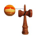 Jucarii, Copii si Bebe - Jucarii si jocuri - Jucarii & jocuri educative - Jucarii interactive - Kendama din lemn natural, Bila lemn + Sticker Waterproof USA pentru telefon, 150KD - Infinity.ro
