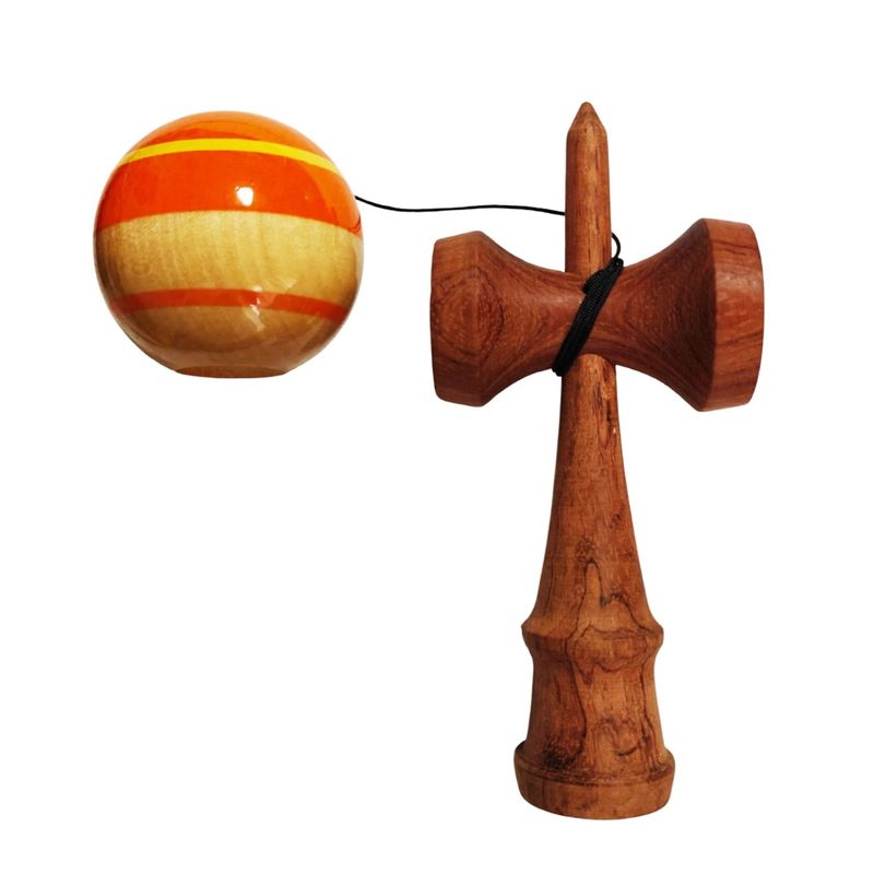 Jucarii, Copii si Bebe - Jucarii si jocuri - Jucarii & jocuri educative - Jucarii interactive - Kendama din lemn natural, Bila lemn + Sticker Waterproof USA pentru telefon, 150KD - Infinity.ro