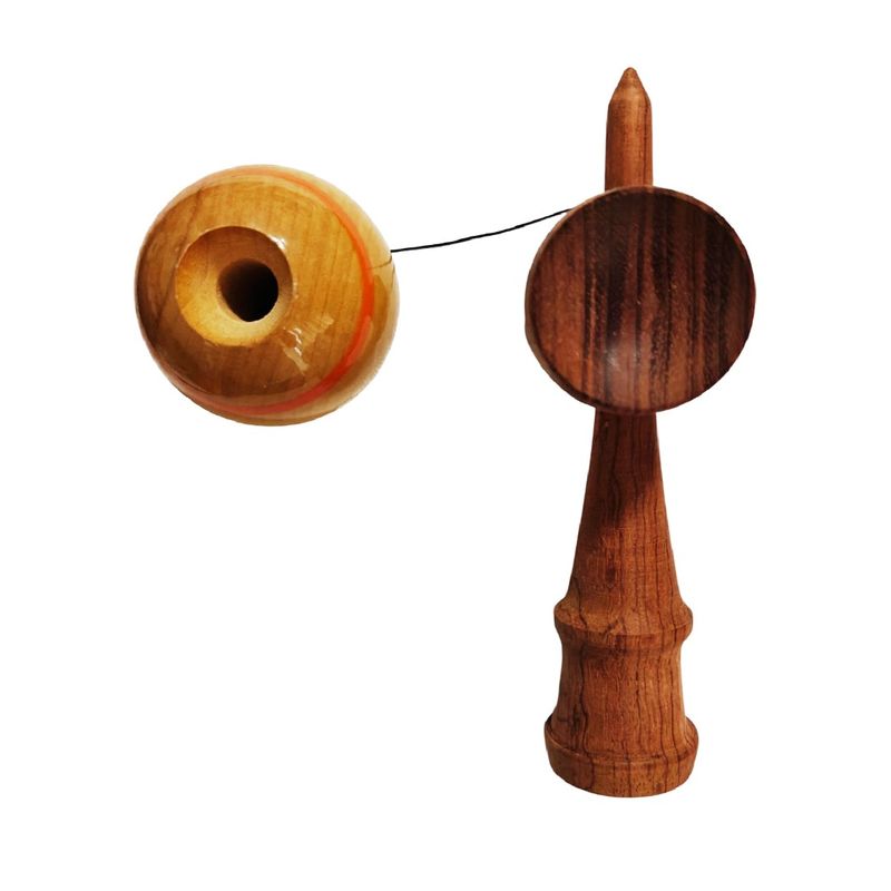 Jucarii, Copii si Bebe - Jucarii si jocuri - Jucarii & jocuri educative - Jucarii interactive - Kendama din lemn natural, Bila lemn + Sticker Waterproof USA pentru telefon, 150KD - Infinity.ro