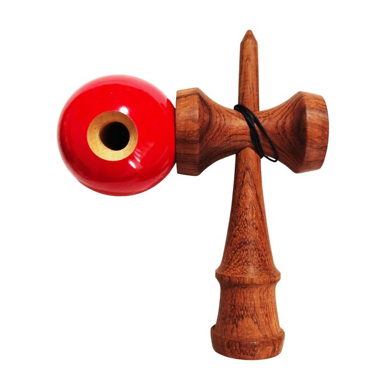 Jucarii, Copii si Bebe - Jucarii si jocuri - Jucarii & jocuri educative - Jucarii interactive - Kendama din lemn natural, Bila lemn + Sticker Waterproof USA pentru telefon, 148KD - Infinity.ro