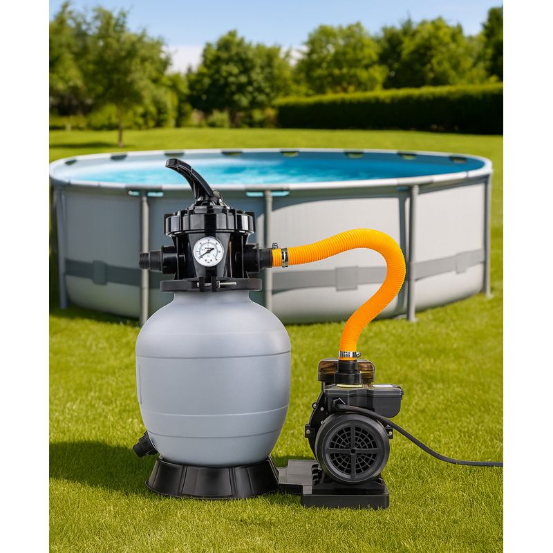 Casa si Gradina - Gradinarit si plante - Instalatii si accesorii pentru irigatii - Pompe apa - Pompa de nisip pentru piscina, Powermat, 550 W, 13 200 l/h, PM‑PPDB‑550J - Infinity.ro