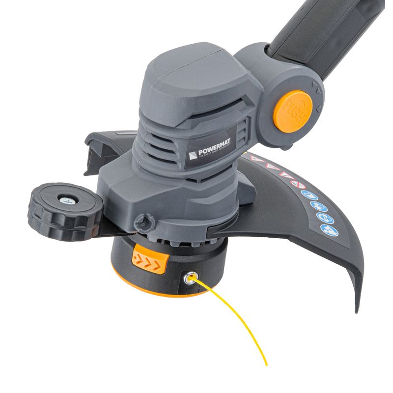 Casa si Gradina - Gradinarit si plante - Utilaje gradina - Coase electrice si motocoase - Trimmer electric cu acumulator Powermat, 21 V, 2×2 Ah, lama 230 mm, PM‑PKA‑2AHM‑PRO - Infinity.ro