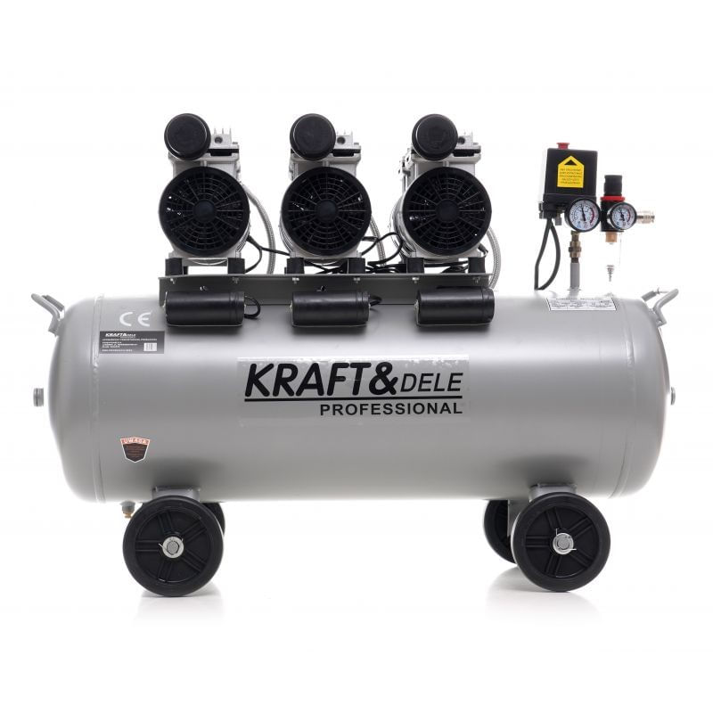 Casa si Gradina - Electrice - Echipamente electrice - Compresoare - Compresor aer 100L fara ulei, Kraft&Dele KD1397, 3x1500W - Infinity.ro
